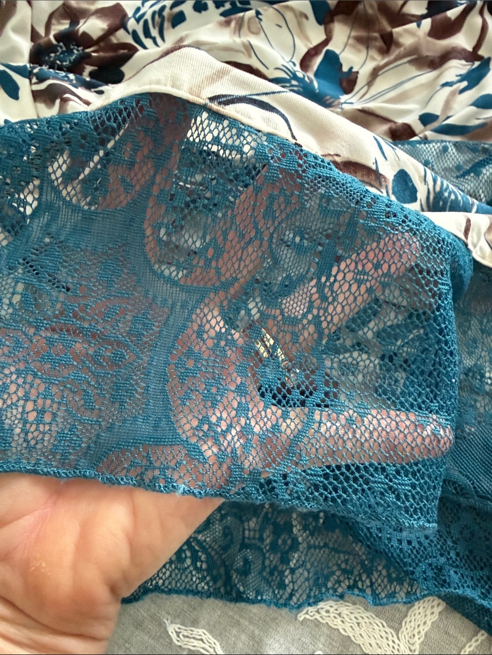 Soma Teal & Brown Floral Print Maxi Dress - Picture 9 of 12